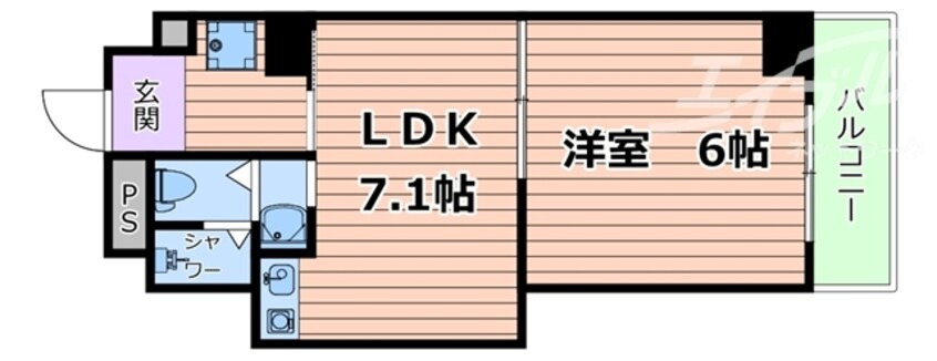 間取図 東海道新幹線（近畿圏）/新大阪駅 徒歩14分 7階 築42年