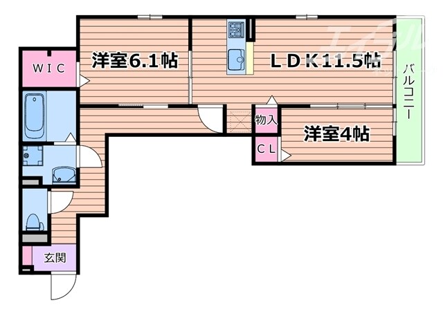 間取り図 阪急京都線/上新庄駅 徒歩7分 2階 築2年