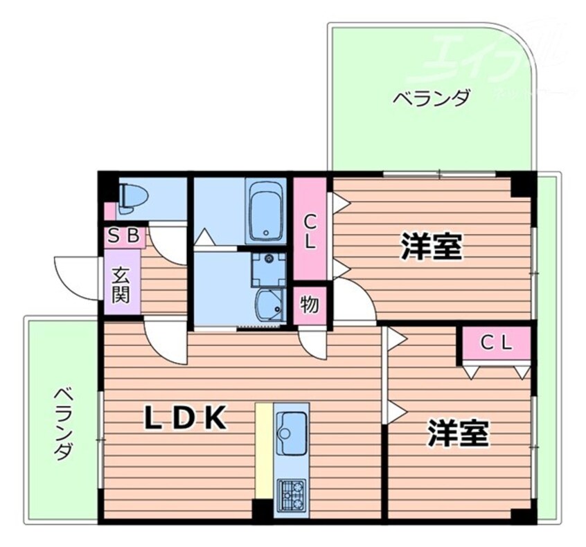 間取図 阪急宝塚線/豊中駅 徒歩9分 3階 築25年