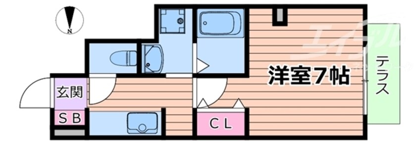 間取図 阪急神戸線/神崎川駅 徒歩14分 1階 築22年