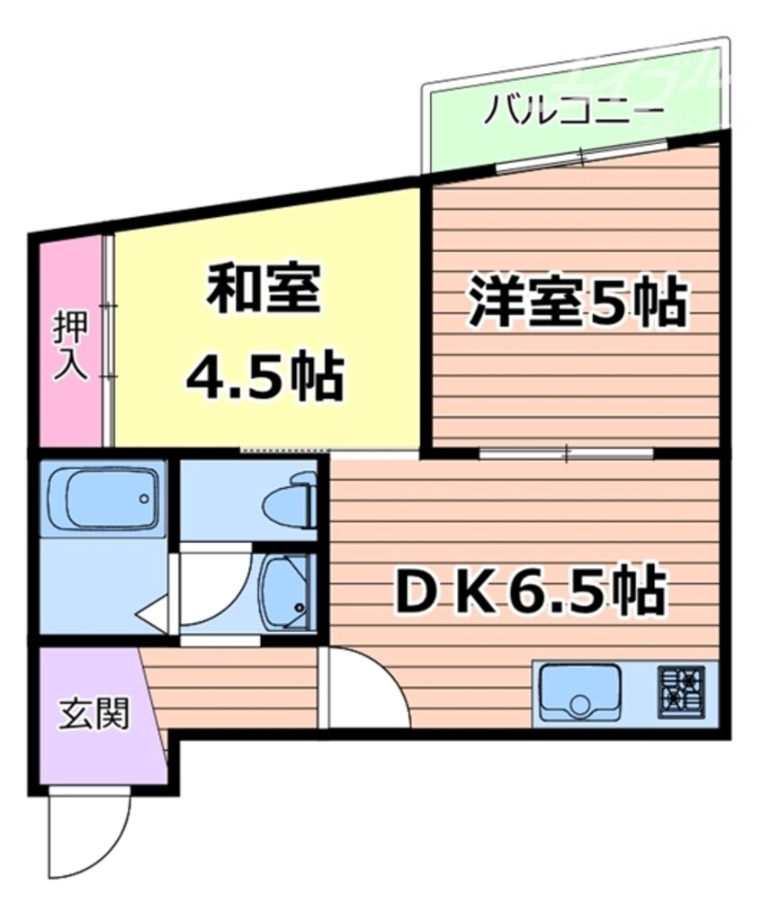 間取図 阪急神戸線/十三駅 徒歩13分 2階 築38年