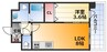 ベルヴェーレ新大阪 1LDKの間取り