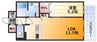 プルメリア西三国イースト 1LDKの間取り