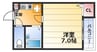 シャトーサンショウ 1Kの間取り