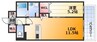 プルメリア西三国イースト 1LDKの間取り