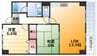 シャトレ谷山 2LDKの間取り