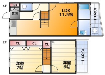 間取図 東三国Eテラスハウス