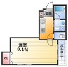 フェリオ宮原 1Kの間取り