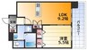 ラグゼ新大阪２ 1LDKの間取り