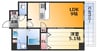 ディームス新大阪 1LDKの間取り