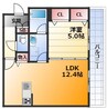 シャーメゾン新大阪ウエスト 1LDKの間取り