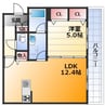 シャーメゾン新大阪ウエスト 1LDKの間取り