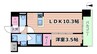 コンフォリア新大阪宮原Q 1LDKの間取り