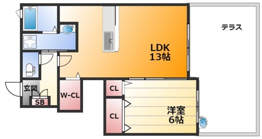 間取図 サニーレジデンス西三国イー