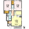 Ｍウェーブ貝沢 2LDKの間取り