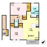 グレイスガーデン　椿 2LDKの間取り