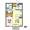 D-room貝沢町 1LDKの間取り