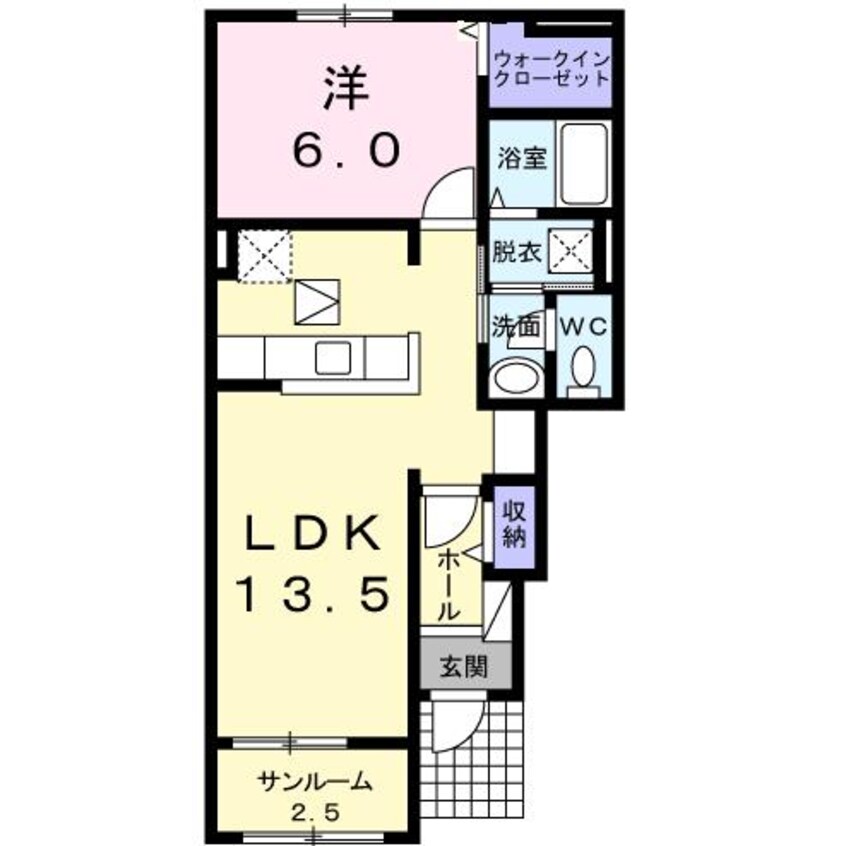 間取図 プレジール 　(藤岡市中栗須)