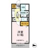 サントリーニ 1Kの間取り