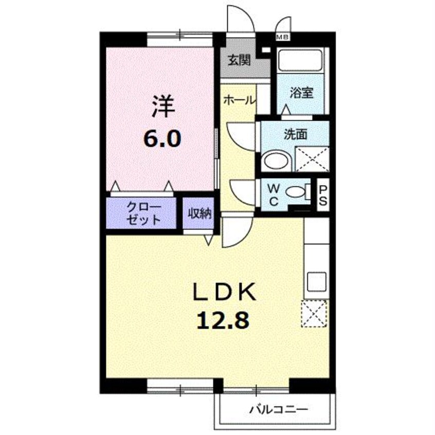 間取図 エトワール畔見Ｂ(高崎市中泉町)