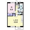 エトワール畔見Ｂ 1LDKの間取り
