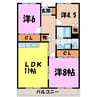高井ハイツ（高崎市中居町） 3LDKの間取り