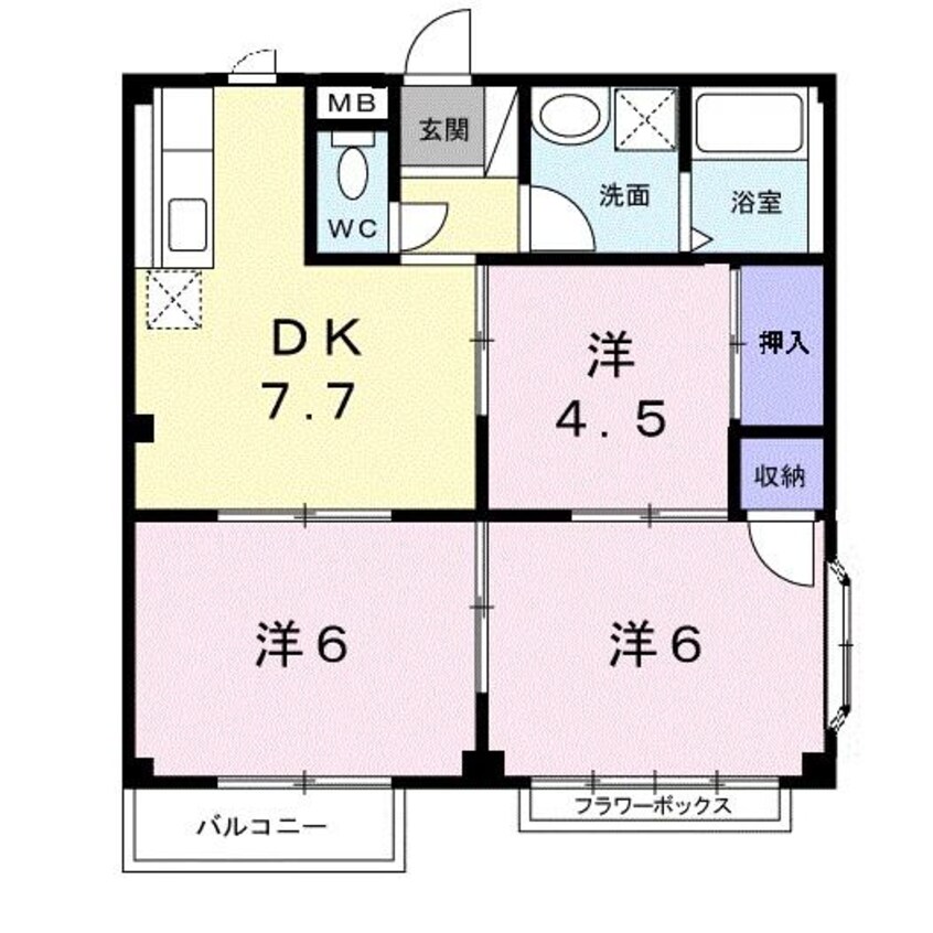 間取図 ＭＴ２１　Ａ・Ｂ(高崎市東貝沢町)