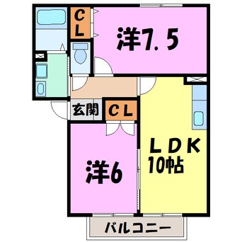 間取図 ヴィルヌーブ・パルＡ・Ｂ（高崎市西横手町）