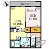 (仮)D-ROOM上和田町（高崎市上和田町） 1LDKの間取り