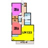 MIKIハイツⅡ－A（高崎市保渡田町） 2LDKの間取り