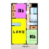 ナヌムIWAO 2LDKの間取り