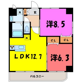 間取図 グラン・ルポ高崎（高崎市新田町）