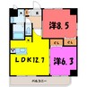 グラン・ルポ高崎（高崎市新田町） 2LDKの間取り