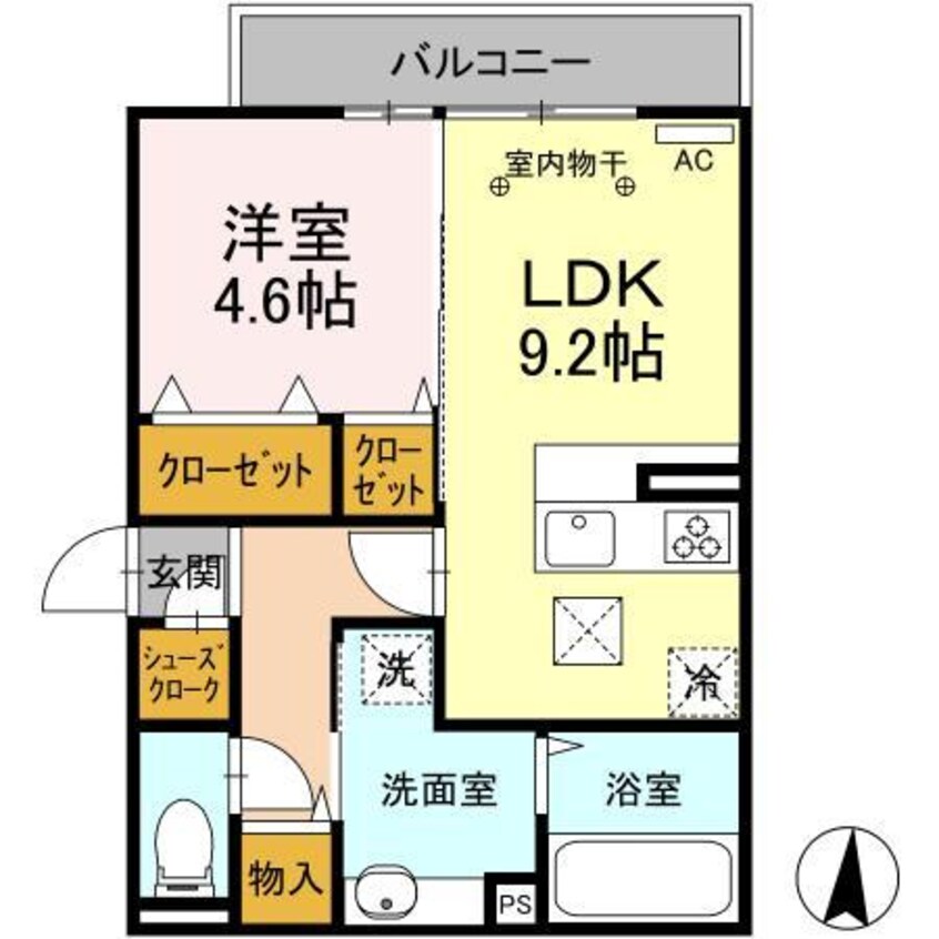 間取図 D-ROOM紅雲町A（前橋市紅雲町）