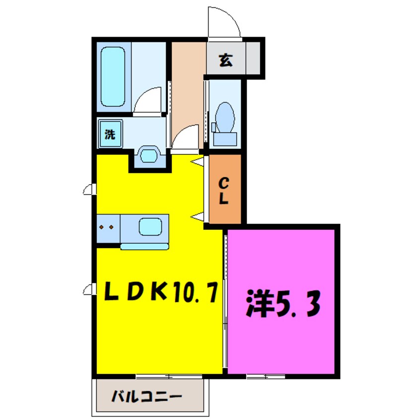 間取図 シャルール A/B（高崎市足門町）