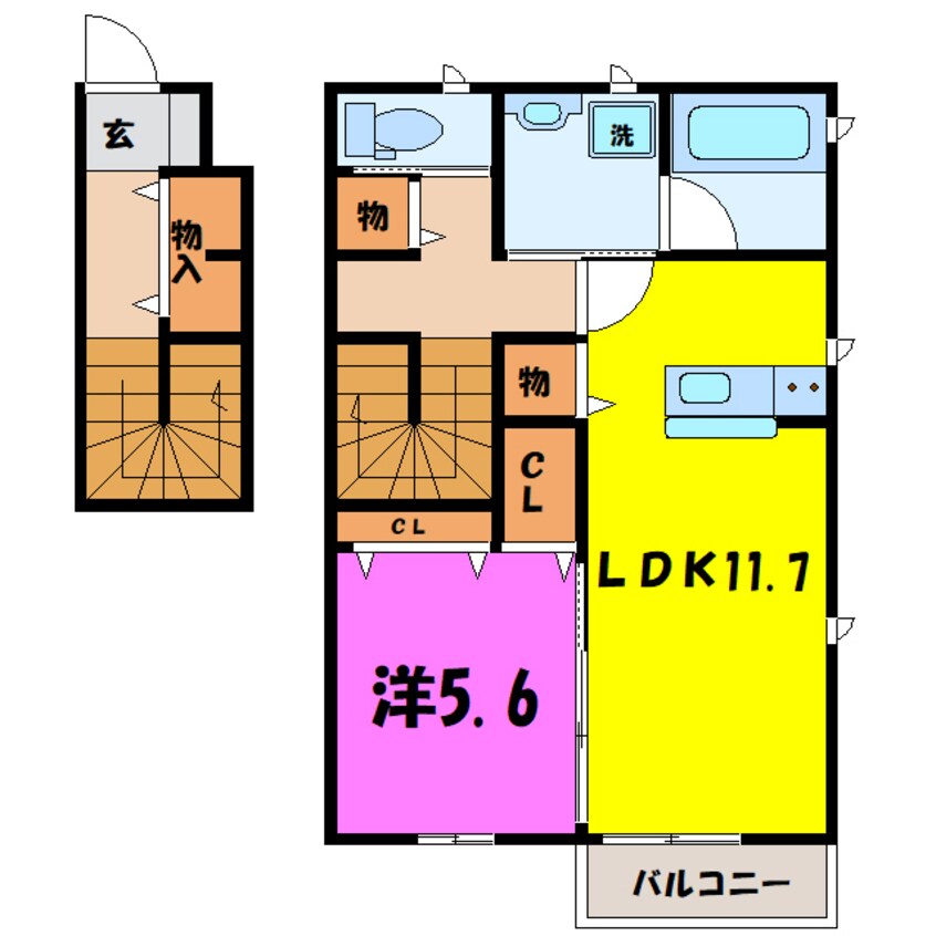 間取図 シャルール A/B（高崎市足門町）