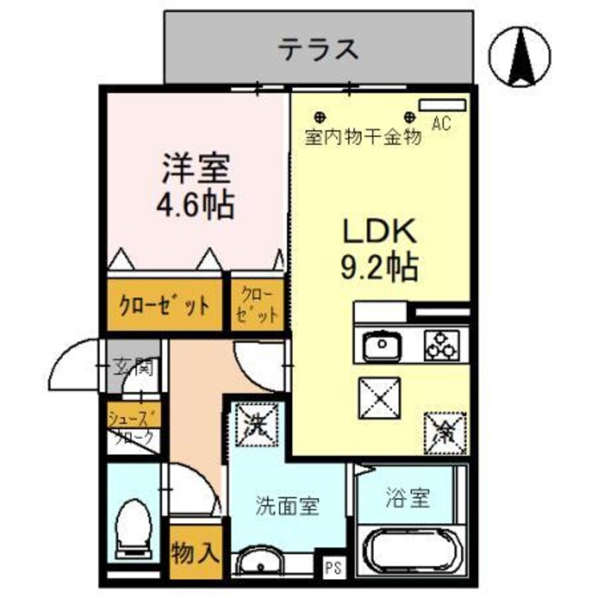 間取図 D-ROOM紅雲町B（前橋市紅雲町）