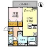 D-ROOM紅雲町B（前橋市紅雲町） 1LDKの間取り