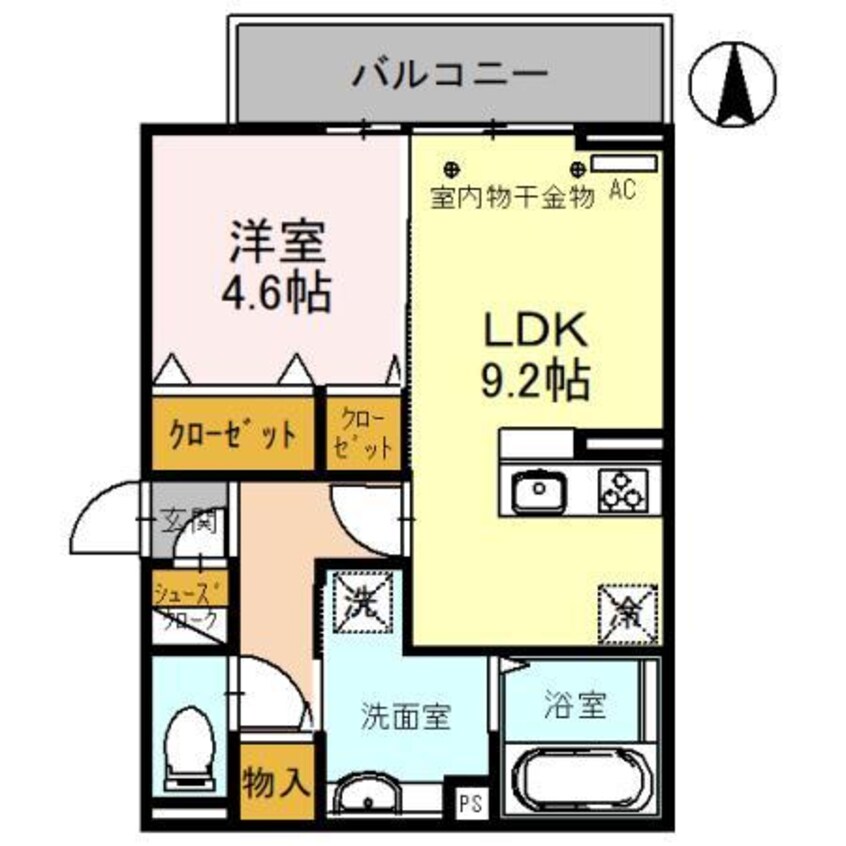 間取図 D-ROOM紅雲町B（前橋市紅雲町）