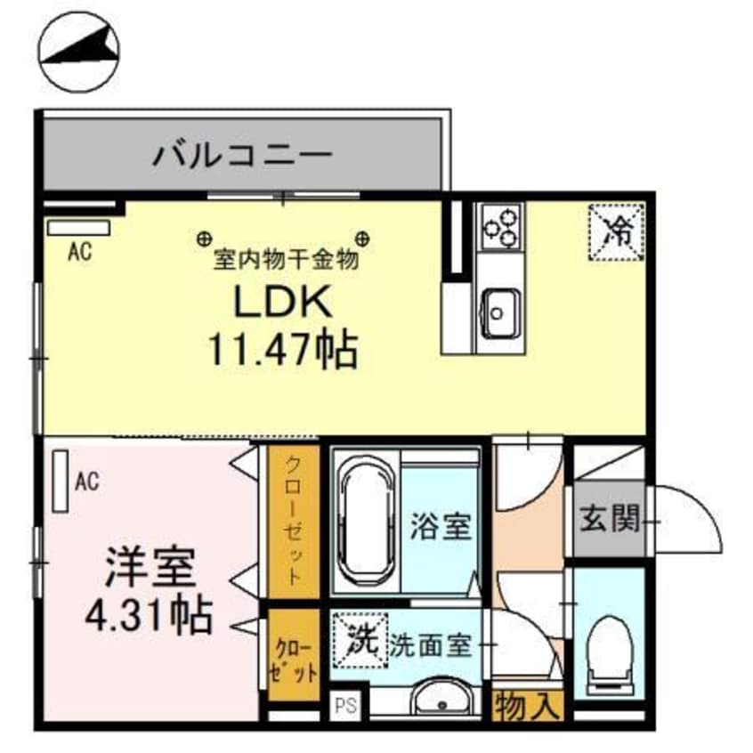 間取図 セッティエーム高崎A（高崎市飯塚町）