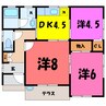 Casa Pen  C棟（藤岡市立石） 3DKの間取り