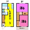 ヴィラKUROSAWA（藤岡市藤岡） 2LDKの間取り