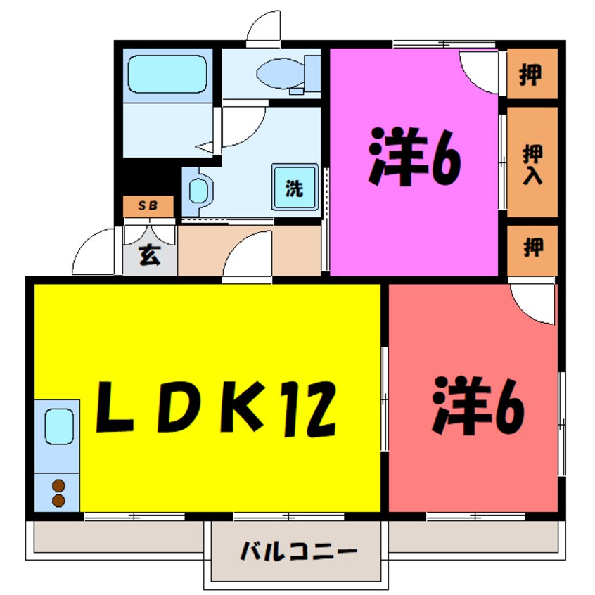 間取図 タウニィ笠原　A/B/C（藤岡市岡之郷）