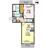 D-ROOM並榎町 1LDKの間取り