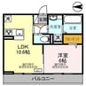 D-ROOM並榎町 1LDKの間取り