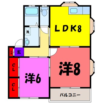 間取図 ドミール棟高Ａ/Ｂ（高崎市棟高町）