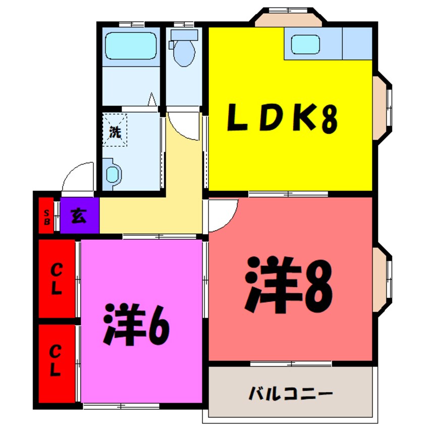 間取図 ドミール棟高Ａ/Ｂ（高崎市棟高町）