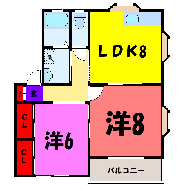 間取り図 ドミール棟高Ａ/Ｂ（高崎市棟高町）