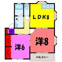 ドミール棟高Ａ/Ｂ（高崎市棟高町）の間取図