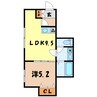 K・グランデ台新田 1LDKの間取り